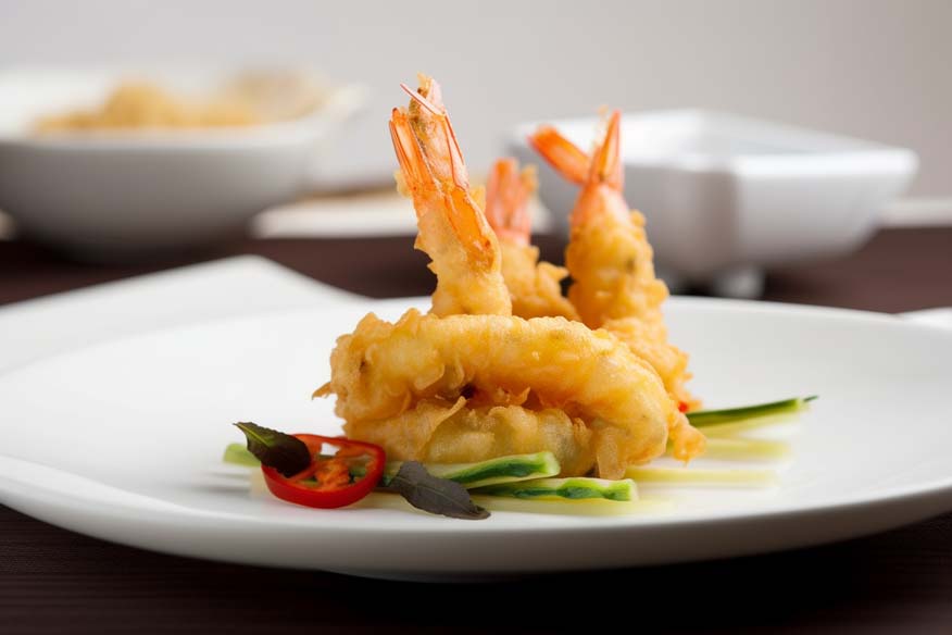 Tempura de verduras y langostino