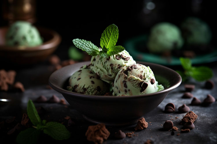 Mint and chocolate ice cream