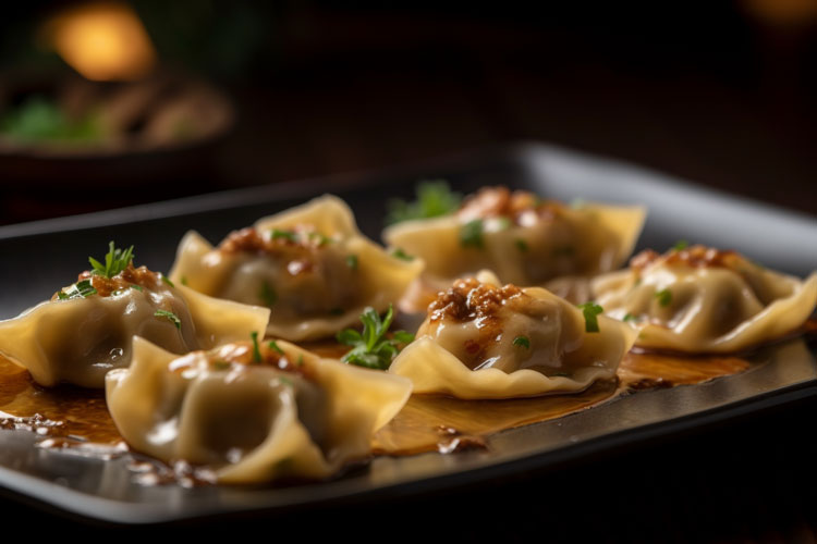 Ravioli stuffed with oxtail