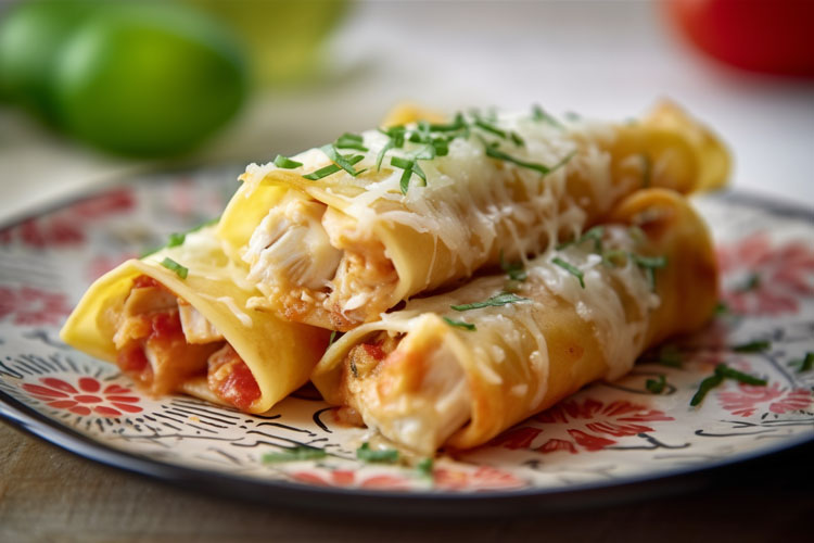 Canelones crujientes de pollo