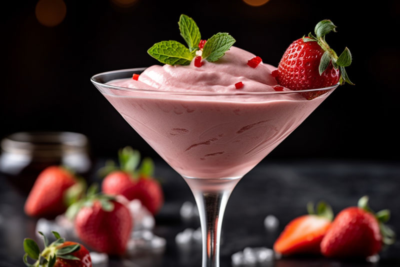 Strawberry mousse with Greek yogurt