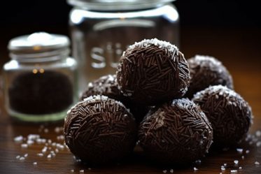trufas de foie de pato con fideos de chocolate